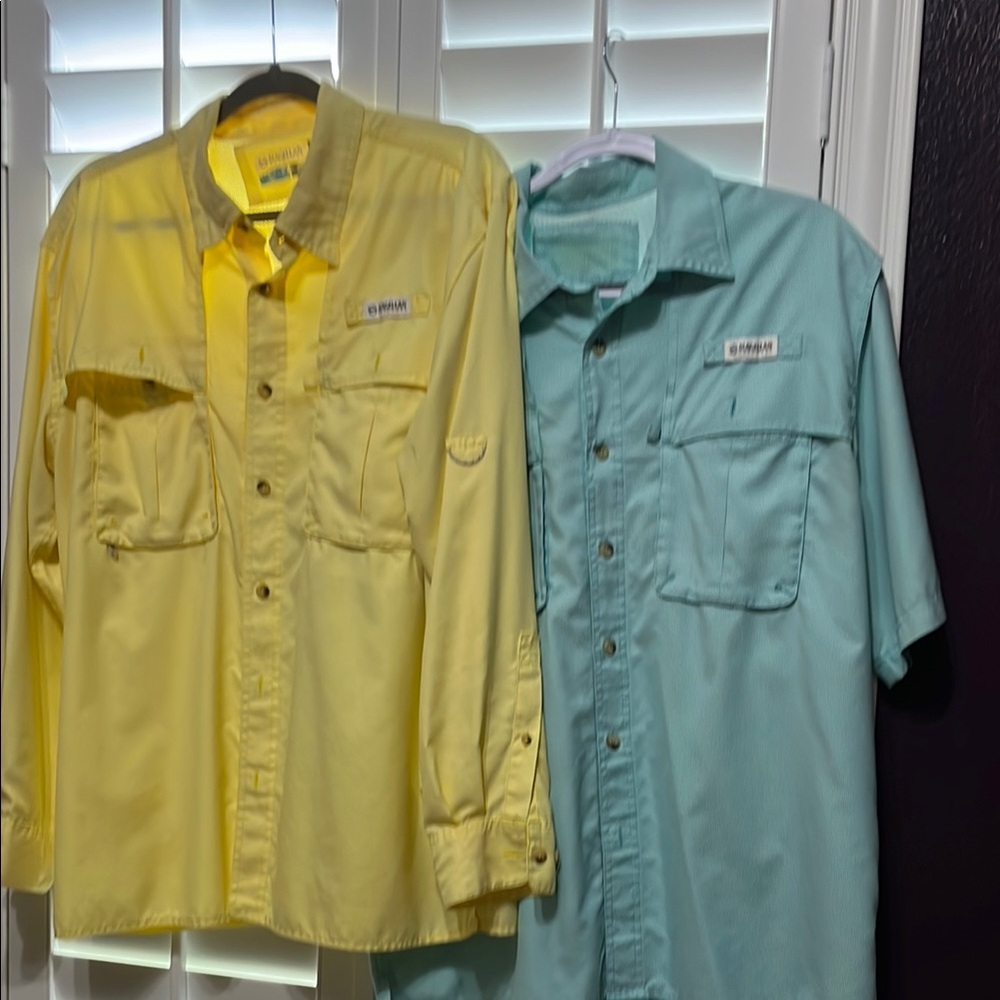 Magellan Fishing Shirt Bundle -one Yellow long sleeve and Teal short sleeve